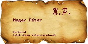 Mager Péter névjegykártya